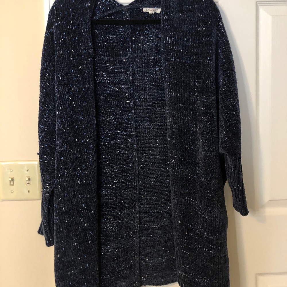 Navy Chenille Cozy Oversized Cardigan Sweater